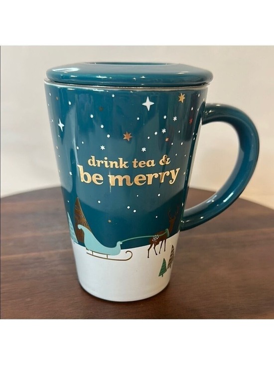 Davidstea Other - David’s Tea “Drink Tea & Be Merry” Perfect Mug with Lid + Infuser
